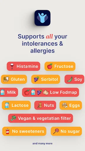 InTolerApp ডাউনলোড করুন – হিস্টামিন ও FODMAP ট্র্যাকার - Screenshot 7