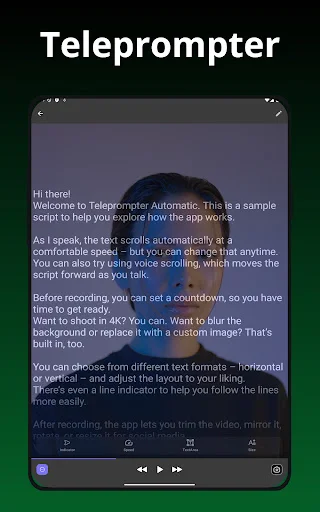 Teleprompter Automatic ডাউনলোড করুন – ভিডিও স্ক্রিপ্ট পড়ুন সহজেই - Screenshot 6