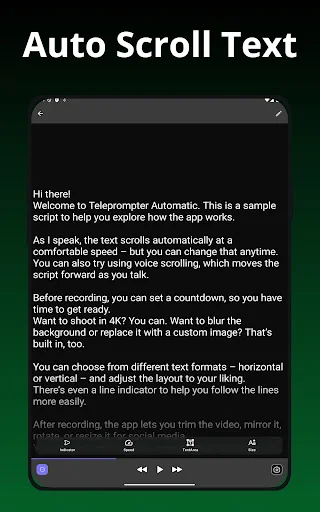 Teleprompter Automatic ডাউনলোড করুন – ভিডিও স্ক্রিপ্ট পড়ুন সহজেই - Screenshot 7