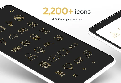 Lines Gold – Icon Pack ডাউনলোড করুন – গোল্ডেন আউটলাইন আইকন - Screenshot 6