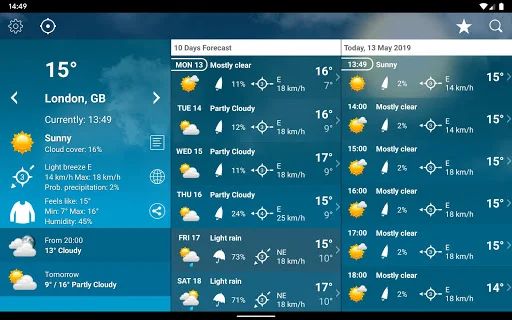 Weather Belgium XL PRO ডাউনলোড করুন – সেরা আবহাওয়া পূর্বাভাস - Screenshot 11