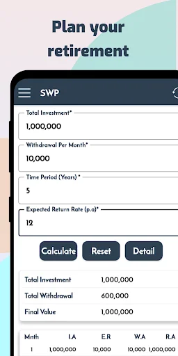 SWP Calc ডাউনলোড করুন – নিরাপদ অবসরের জন্য সেরা এসডব্লিউপি ক্যালকুলেটর - Screenshot 2