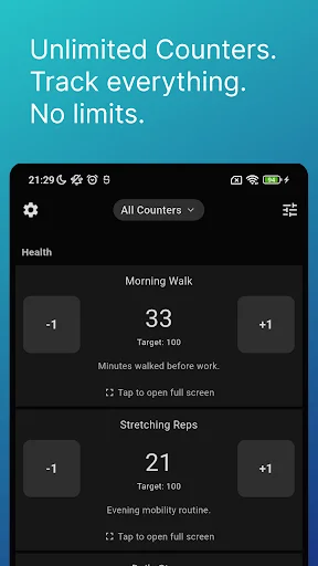 Click Counter ডাউনলোড করুন – সেরা অ্যাড-ফ্রি কাউন্টিং অ্যাপ - Screenshot 2