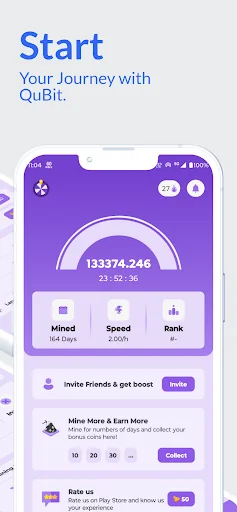 QuBit Network ডাউনলোড করুন – মোবাইল মাইনিং ও ক্রিপ্টো আয় - Screenshot 3