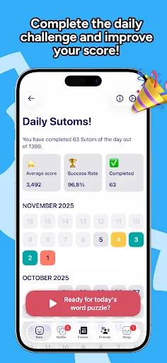 Sutom – Word Game & Puzzles ডাউনলোড করুন | প্রতিদিনের মস্তিষ্কের ব্যায়াম - Screenshot 3