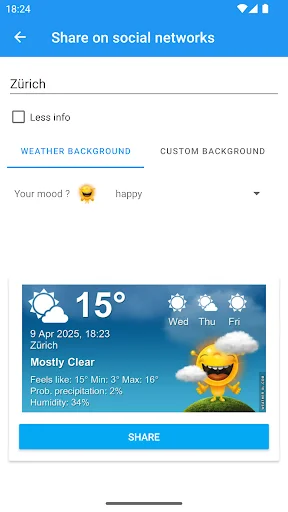 Weather Switzerland XL PRO ডাউনলোড করুন – সঠিক আবহাওয়ার পূর্বাভাস - Screenshot 7