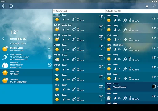 Weather Belgium XL PRO ডাউনলোড করুন – সেরা আবহাওয়া পূর্বাভাস - Screenshot 12