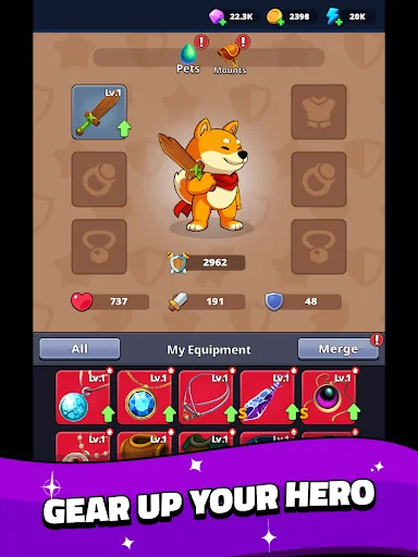 Shiba Story Go! RPG ডাউনলোড করুন – সেরা ফ্রি আইডল অ্যাডভেঞ্চার গেম - Screenshot 13