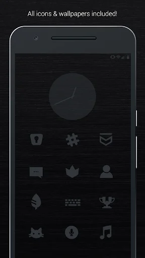 Murdered Out – Black Icon Pack ডাউনলোড করুন – সেরা ডার্ক থিম আইকন - Screenshot 1