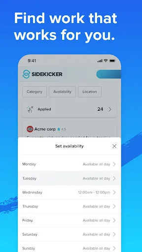 Sidekicker: Worker App ডাউনলোড করুন – নমনীয় চাকরির সুযোগ - Screenshot 4