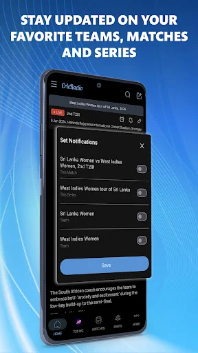 CricRadio ডাউনলোড করুন – দ্রুততম লাইভ ক্রিকেট স্কোর ও কমেন্ট্রি - Screenshot 30